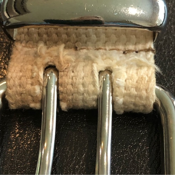 Unisex two tone cotton belt with 2 rows of grommets. Size XL. - Picture 4 of 6